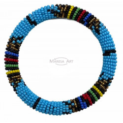 Bracelet Massai bleu ciel