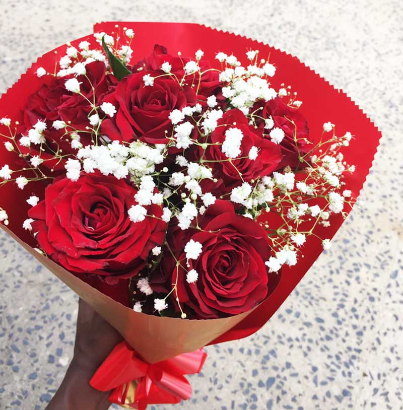 Bouquet de 7 roses rouges - Maresa