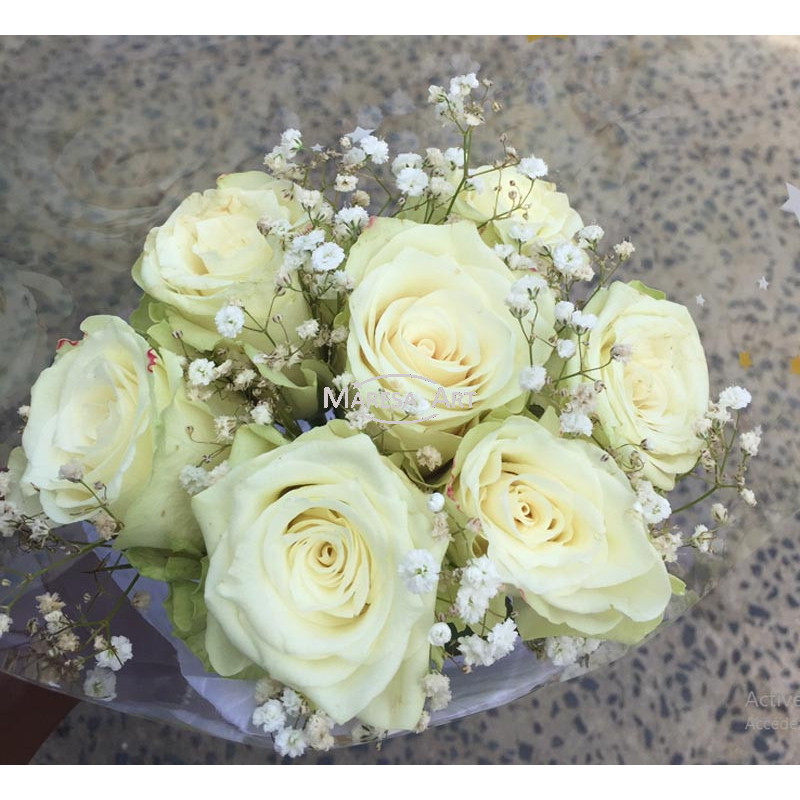 Bouquet de 07 roses blanches à offrir