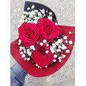 Bouquet de 03 roses rouges