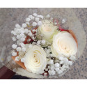 Petit bouquet blanc avec feuillage 50 cm (03 tiges)