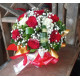 Bouquet bulles 16 roses avec support humide