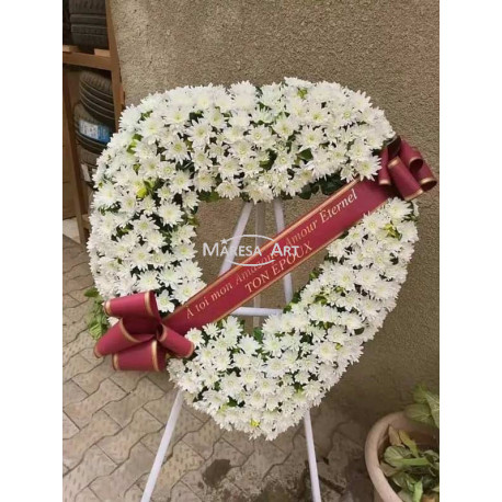 Natural heart-shaped sheaf base 60 cm