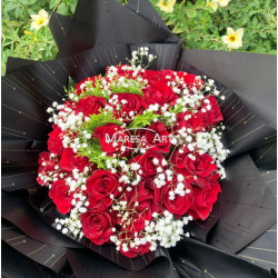 Taille XXL d'un rouge vif 50 cm (25 tiges)