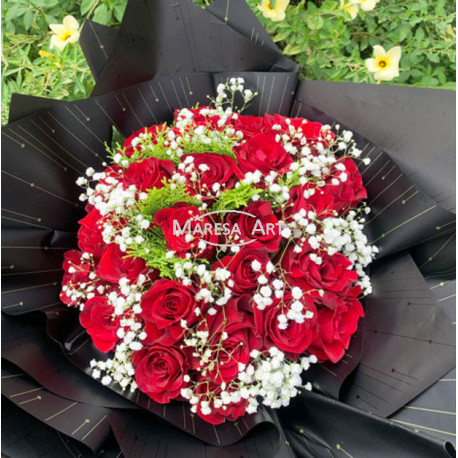 Taille XXL d'un rouge vif 50 cm (25 tiges)