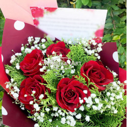 Bright red composition 50 cm (05 stems)