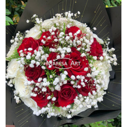 Taille XXL d'un rouge vif 50 cm (25 tiges)