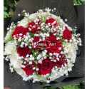 Taille XXL ton rouge blanc (25 tiges)