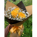 Warm bright yellow roses 50 cm (03 stems)