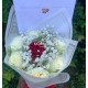 Blancheur pure avec feuillage 50 cm (07 tiges)