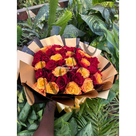 Rouge vif XXL sans feuillage 50 cm (30 tiges)